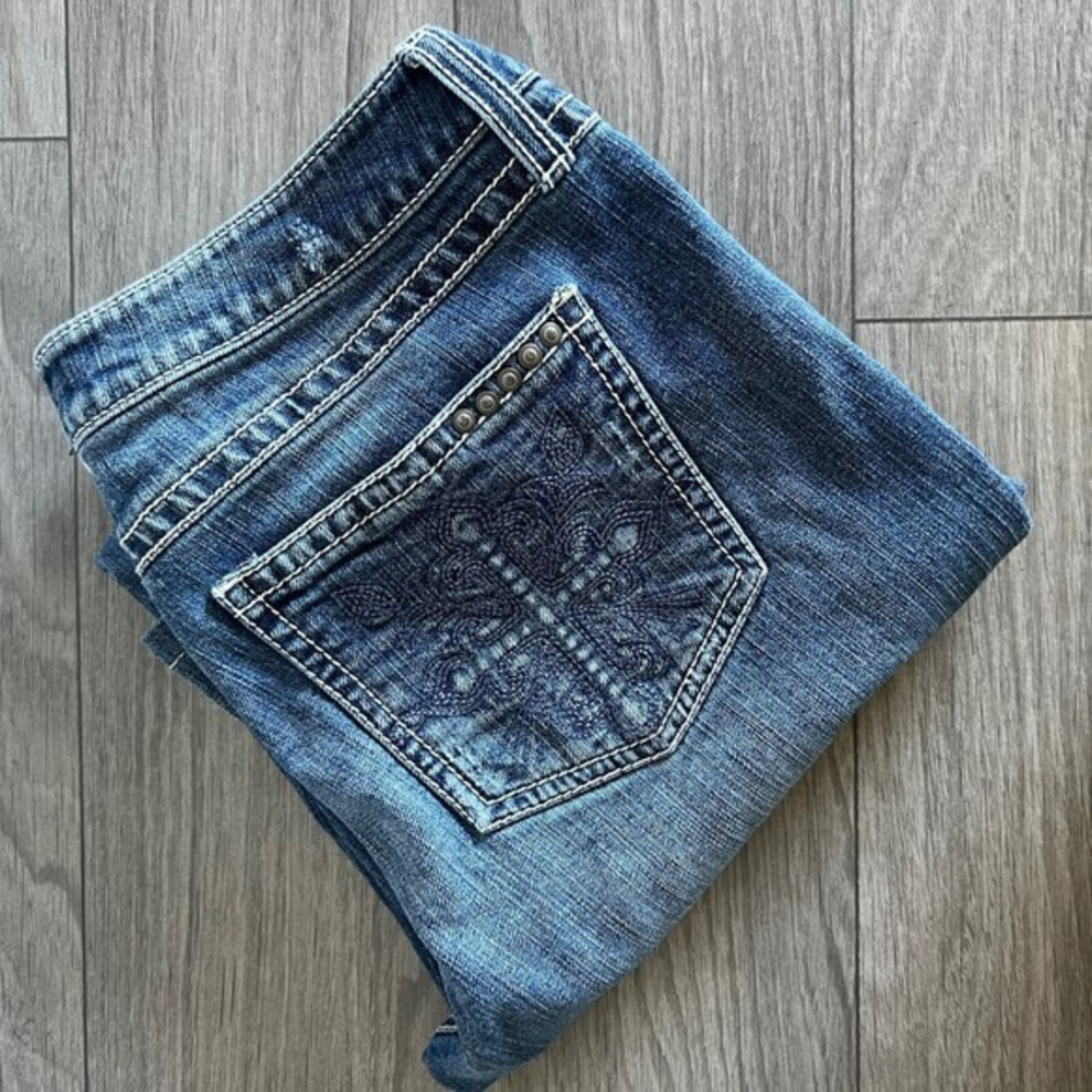 Twenty X Houston Juniors Size 11 Low Rise Slim‎ Fit Bootcut Jeans *altered*